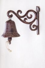 Antique Doorbell with Wall Mount | Rust