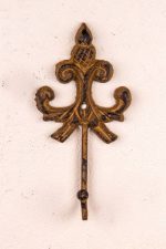 Rust Fleur De Lis Hook 8cm x 3cm x 15cm