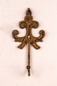 Rust Fleur De Lis Hook 8cm x 3cm x 15cm