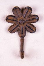 Antique Wall Hook | Single Flower | Rust