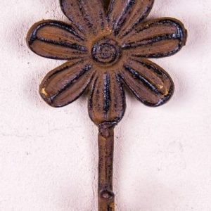 Antique Wall Hook | Single Flower | Rust