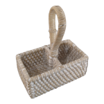 Whitewash Rattan Soap Holder 13.5x8.5x16cm