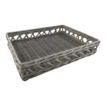 Thick Grey Rattan Tray 35.5x26.5x7.5cm
