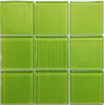 Lime Green Crystal Glass Mosaic Tiles (Sheet Size 30x30cm)