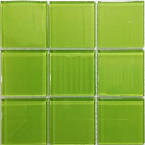 Lime Green Crystal Glass Mosaic Tiles (Sheet Size 30x30cm)