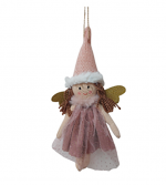 Pink Glitter Fabric Hanging Angel