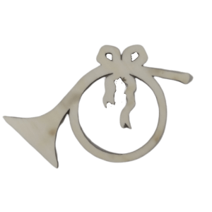 Laser Wood Cut Out Trombone Christmas Decoration 4cm x 7cm