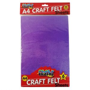 A4 Purple Felt Sheets 6 Piece