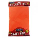 A4 Neon Orange Felt Sheets 6 Piece