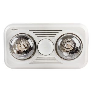 3-In-One Bathroom Heater Eurolux 2 Light Bulb/Lamps