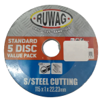 Ruwag Stainless Steel Cutting Discs 5 Pack (115mm x 1mm)