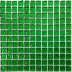 Dark Green Glitter Mosaic Tiles (Sheet Size 15x15cm)