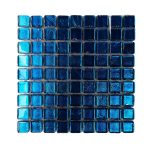 Teal Gold Leaf Mosaic Tiles (Sheet Size 15x15cm)