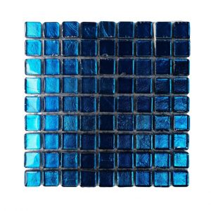 Teal Gold Leaf Mosaic Tiles (Sheet Size 15x15cm)