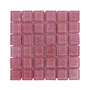 Soft Pink Glitter Mosaic Tiles (Sheet Size 15x15cm)