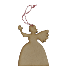 Laser Cutout Wooden Angel Christmas Decoration 9.5cm x 7cm