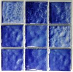 Ripple Blue Glazed Porcelain Mosaic Tiles (Sheet Size 15x15cm)