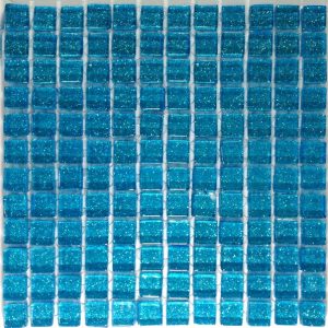 Sky Blue Glitter Mosaic Tiles (Sheet Size 15x15cm)