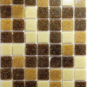 Brown Mix River Spot Mosaic Tiles (Sheet Size 15x15cm)