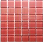 Dusty Pink Crystal Glass Mosaic Tiles (Sheet Size 15x15cm)