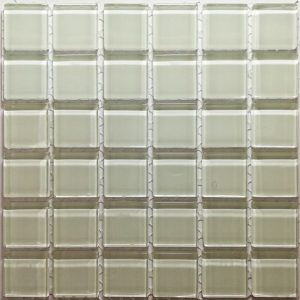 White Crystal Glass Mosaic Tiles (Sheet Size 15x15cm)