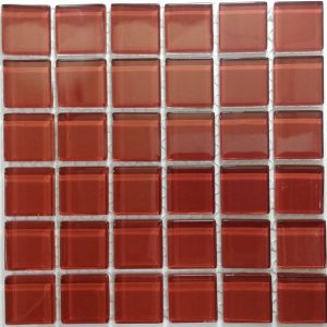 Burnt Copper Crystal Glass Mosaic Tiles (Sheet Size 15x15cm)