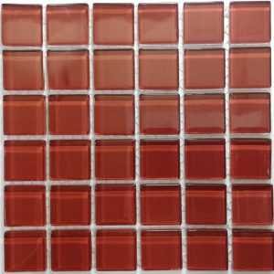 Burnt Copper Crystal Glass Mosaic Tiles (Sheet Size 30x30cm)