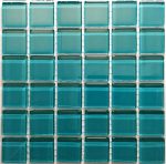 Sea Green Crystal Glass Mosaic Tiles (Sheet Size 15x15cm)
