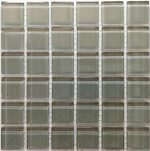 Light Grey Crystal Glass Mosaic Tiles (Sheet Size 15x15)