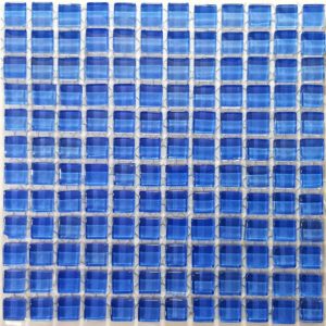 Sky Blue Crystal Glass Mosaic Tiles (Sheet Size 30x30cm)