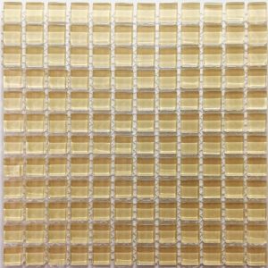 Ivory Crystal Glass Mosaic Tiles (Sheet size 15x15cm)