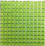 Lime Green Crystal Glass Mosaic Tiles (Sheet size 15x15cm)