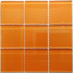 Tangerine Mosaic Crystal Glass Tiles (Sheet Size 30x30cm)