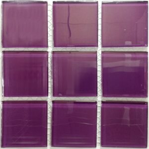 Mauve Crystal Glass Mosaic Tiles (Sheet Size 30x30cm)