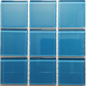Aquamarine Crystal Glass Mosaic Tiles (Sheet Size 30x30cm)