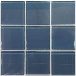 Smoke Blue Crystal Glass Mosaic Tiles (Sheet Size 15x15cm)