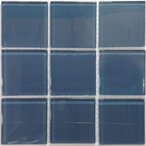 Smoke Blue Crystal Glass Mosaic Tiles (Sheet Size 30x30cm)