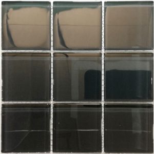 Anthracite Crystal Glass Mosaic Tiles (Sheet Size 30x30cm)