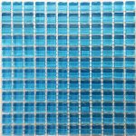 Baby Blue Crystal Glass Mosaic Tiles (Sheet size 15x15cm)