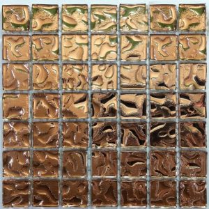 Champagne Lustre Glass Mosaic Tiles (Sheet Size 15x15cm)