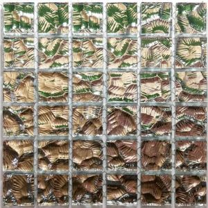 Satin Leaf Crystal Glass Mosaic Tiles (Sheet Size 15x15cm)