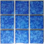 Water Blue Glazed Porcelain Mosaic Tiles (Sheet Size 15x15cm)