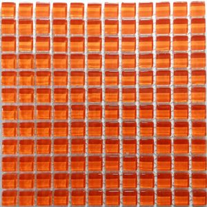 Tangerine Crystal Glass Mosaic Tiles (Sheet Size 30x30cm)