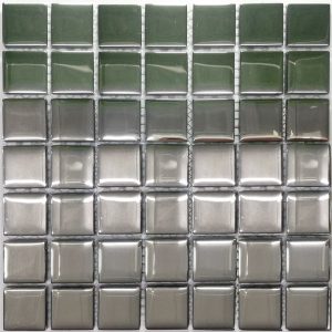 Silver Metallic Glass Mosaic Tiles (Sheet Size 15x15cm)