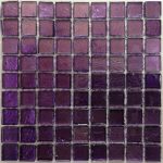 Lilac Gold Leaf Glass Mosaic Tiles (Sheet Size 15x15cm)