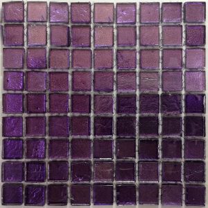 Lilac Gold Leaf Glass Mosaic Tiles (Sheet Size 15x15cm)