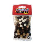 Brown and Beige Pom-poms 10mm