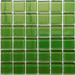 Dark Green Crystal Glass Mosaic Tiles (Sheet Size 15x15cm)