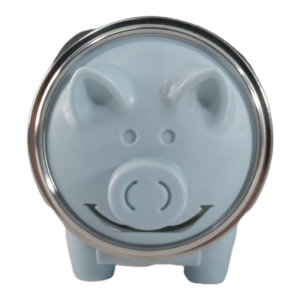Blue Consol Glass & Plastic Piggy Bank 1L