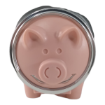 Pink Consol Glass & Plastic Piggy Bank 1L